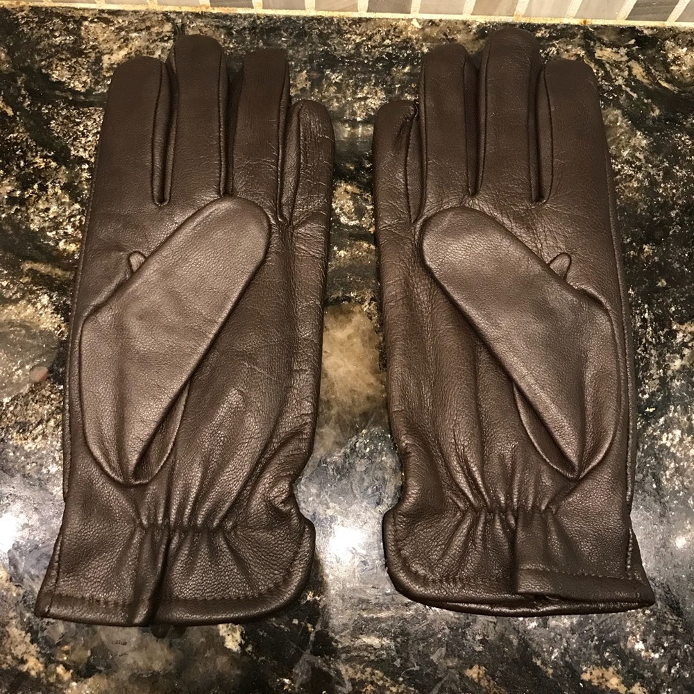Genuine brown leather gloves, Never worn